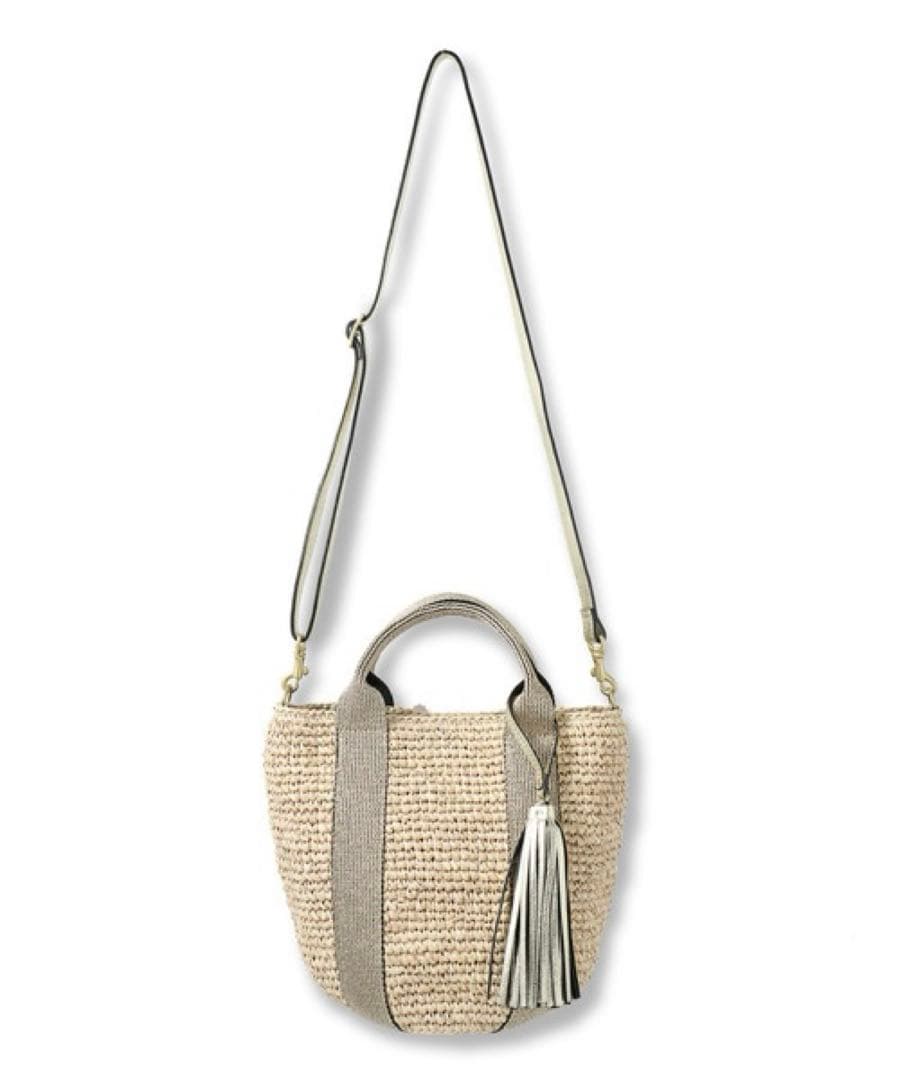 【極美品】ヴィオラドーロ ラフィア 2WAYショルダー カゴバッグ