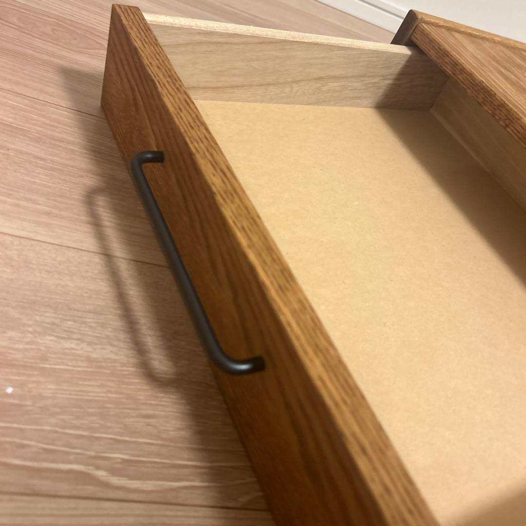 モモナチュラルオーク無垢材ユニットカップボード引き出し部品