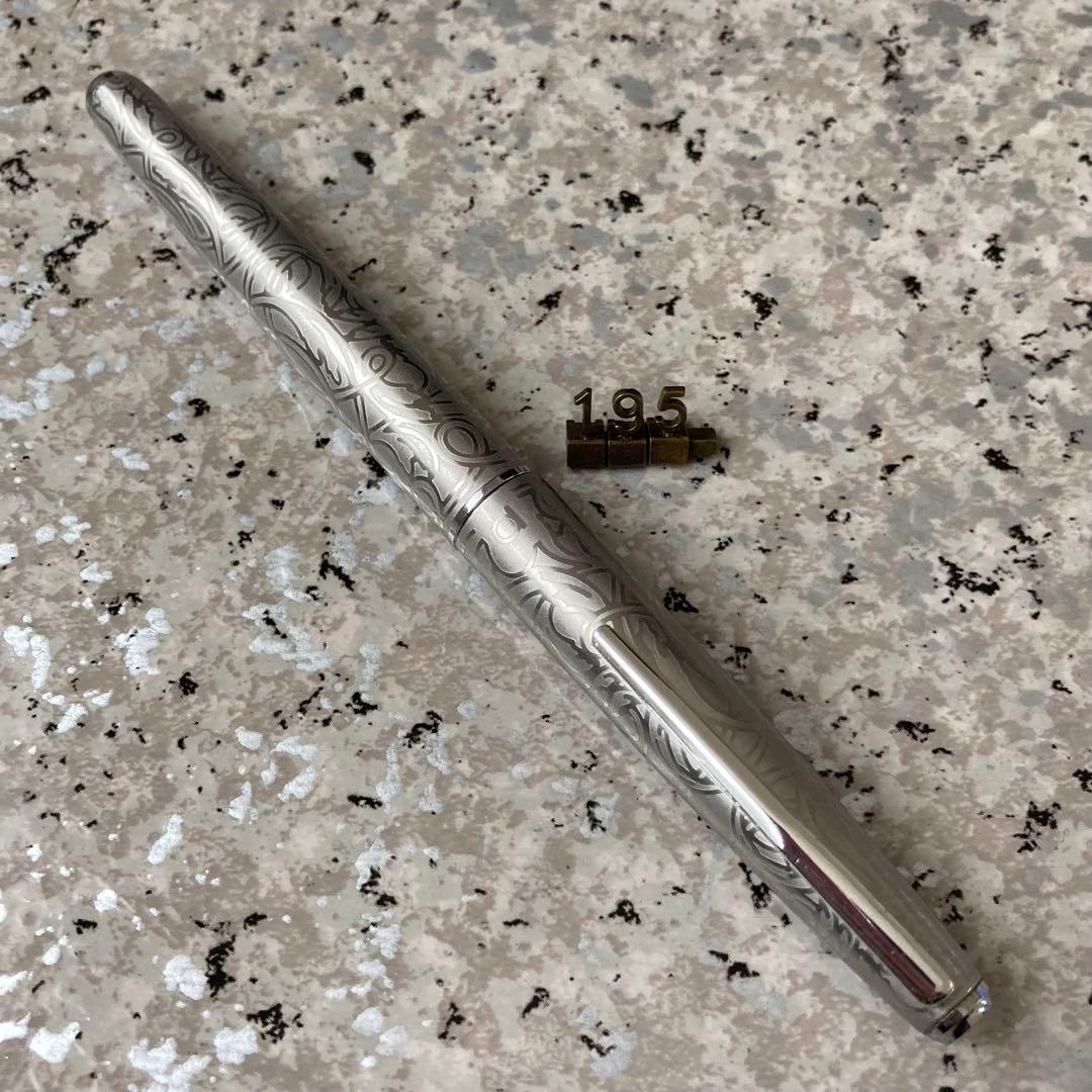 #195 オーバーホール済み 万年筆 プラチナ PLATINUM 18k WG