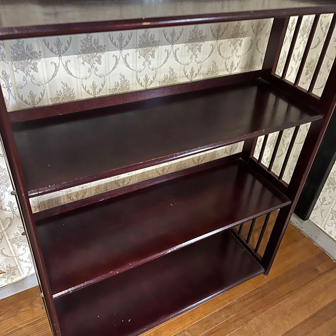 【アンティーク】昭和レトロ 木製 オープンラック 飾り棚 本棚 ウッドシェルフ