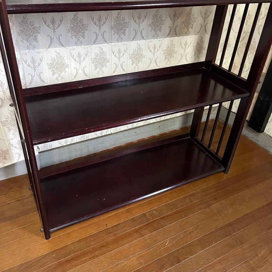 【アンティーク】昭和レトロ 木製 オープンラック 飾り棚 本棚 ウッドシェルフ