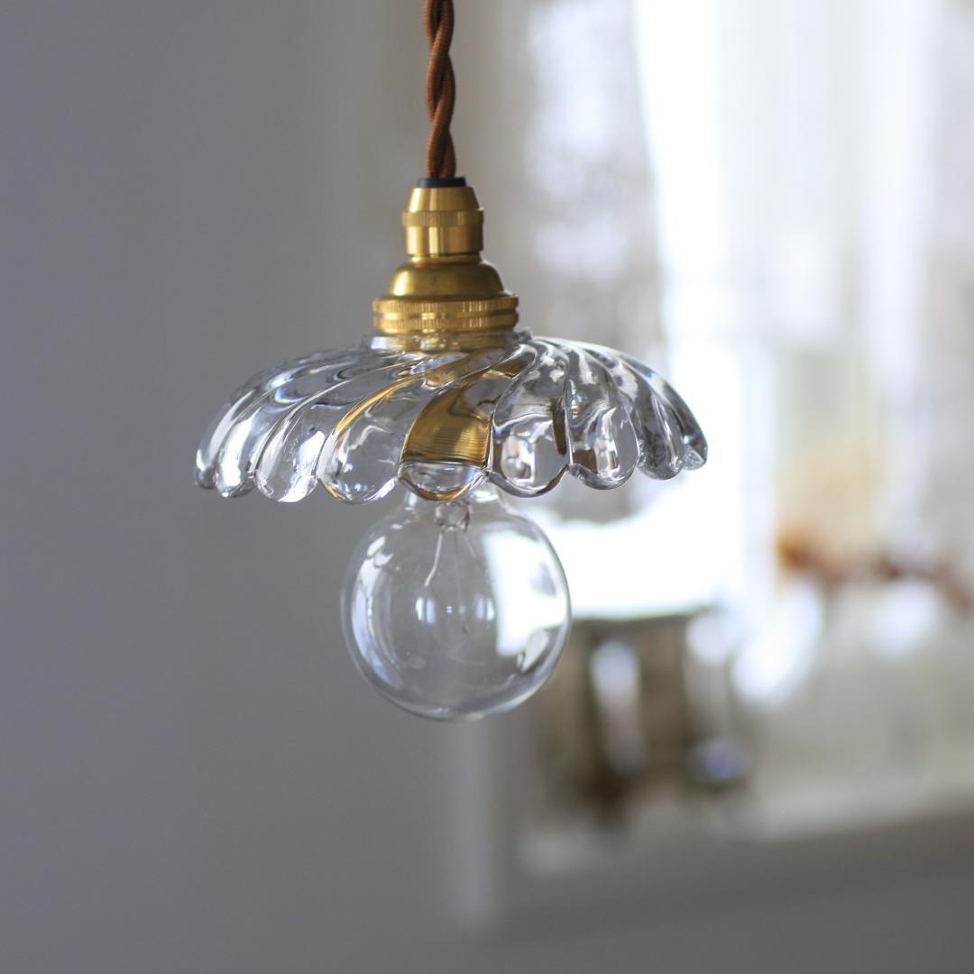 フランスアンティーク　オールドバカラ　ミニシェード/シャンデリアバンブーランプ