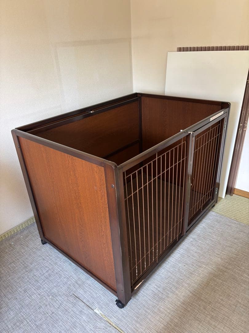 木製犬用ケージ ブラウン 大型犬用