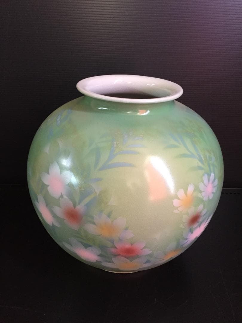 昭和レトロ花瓶　九谷焼9号花瓶　新品未使用　年代物