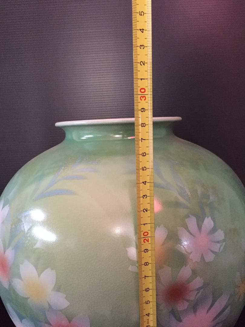 昭和レトロ花瓶　九谷焼9号花瓶　新品未使用　年代物