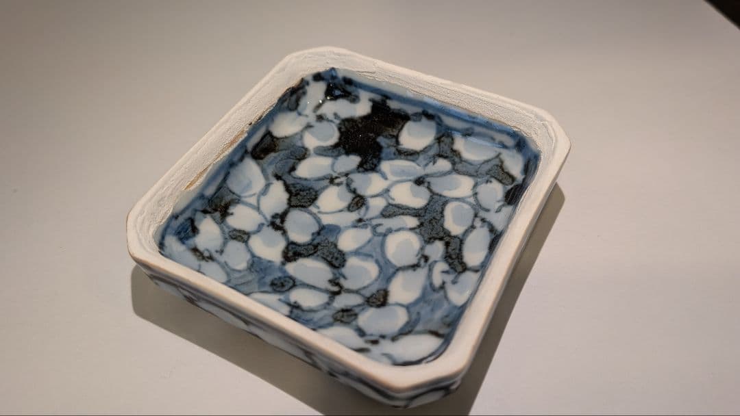 『青木龍山』『染付花紋』香合　有田焼　茶道具表千家　共箱共布　梅花