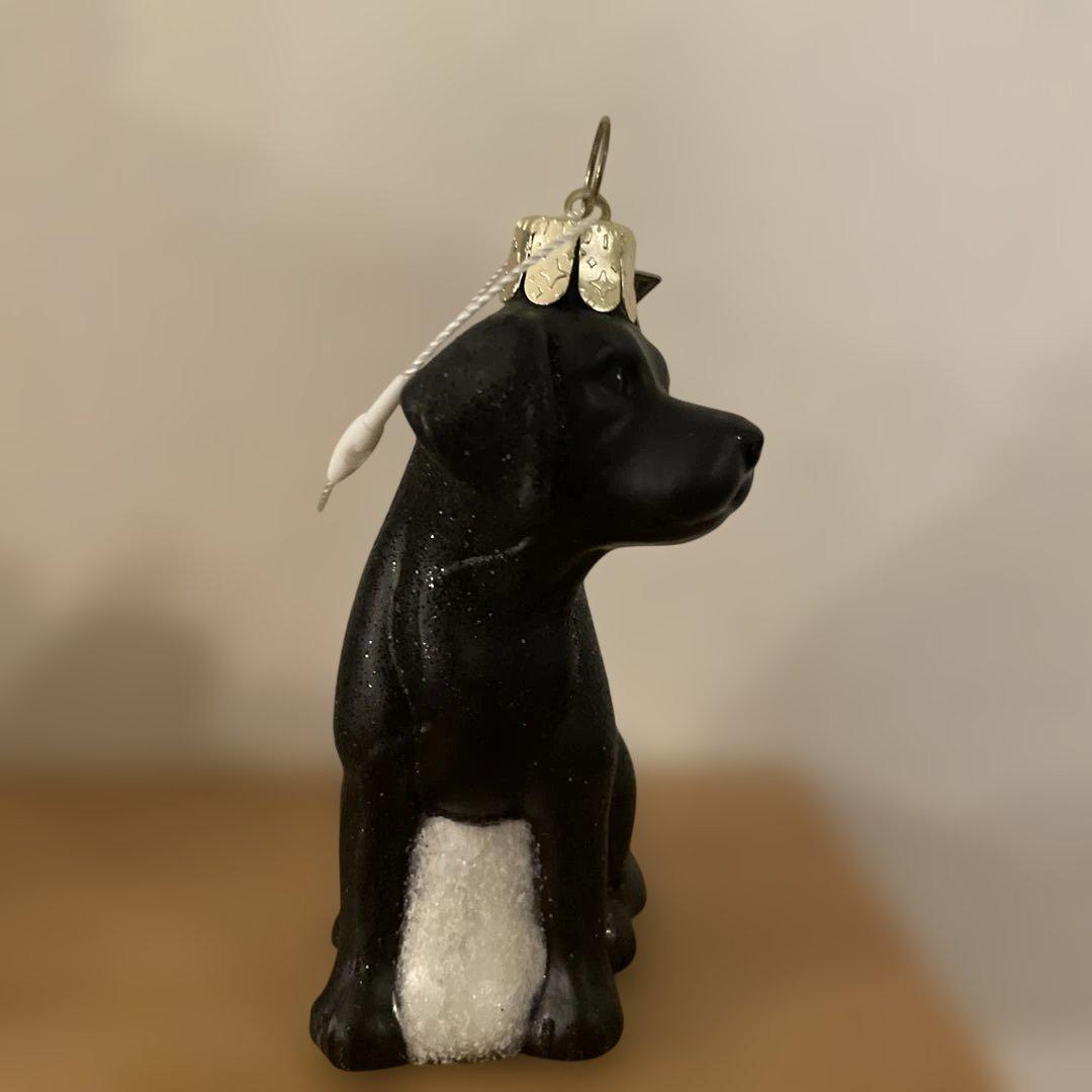 新品　アスティエ・ド・ヴィラット　ガラス　オーナメント　黒　ラブラドール　犬