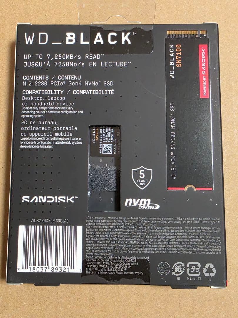 新品 SN7100 2TB M.2 SSD SanDisk