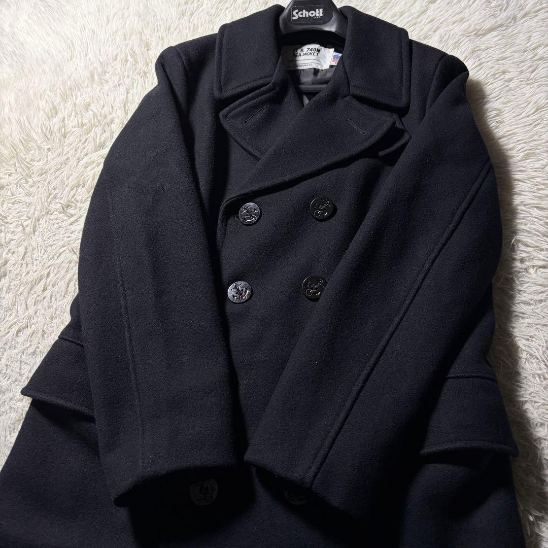 美品■Schott 714US LONG MELTON PEA COAT