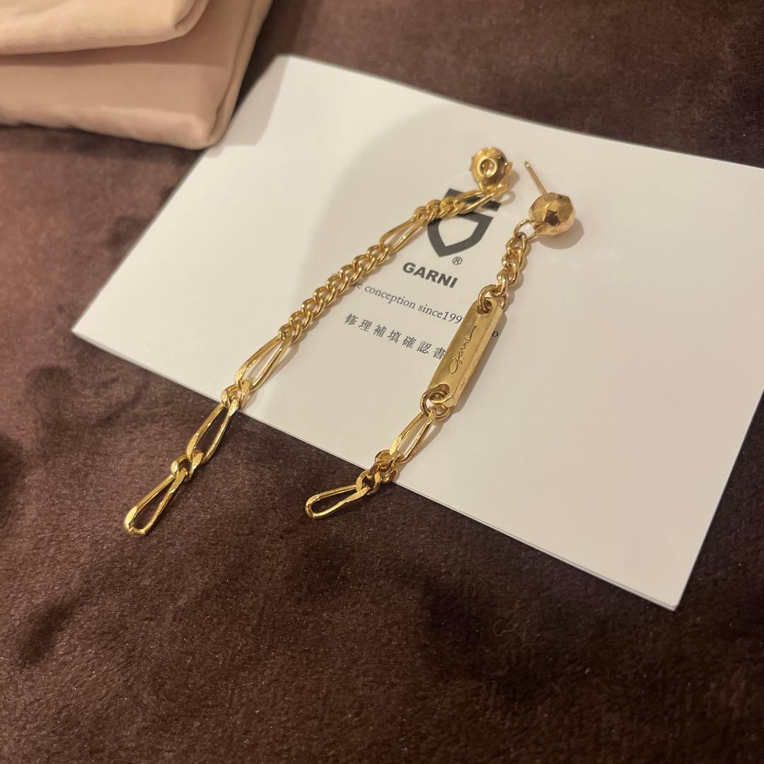 GARNI ゴールドチェーン 片耳用ピアス