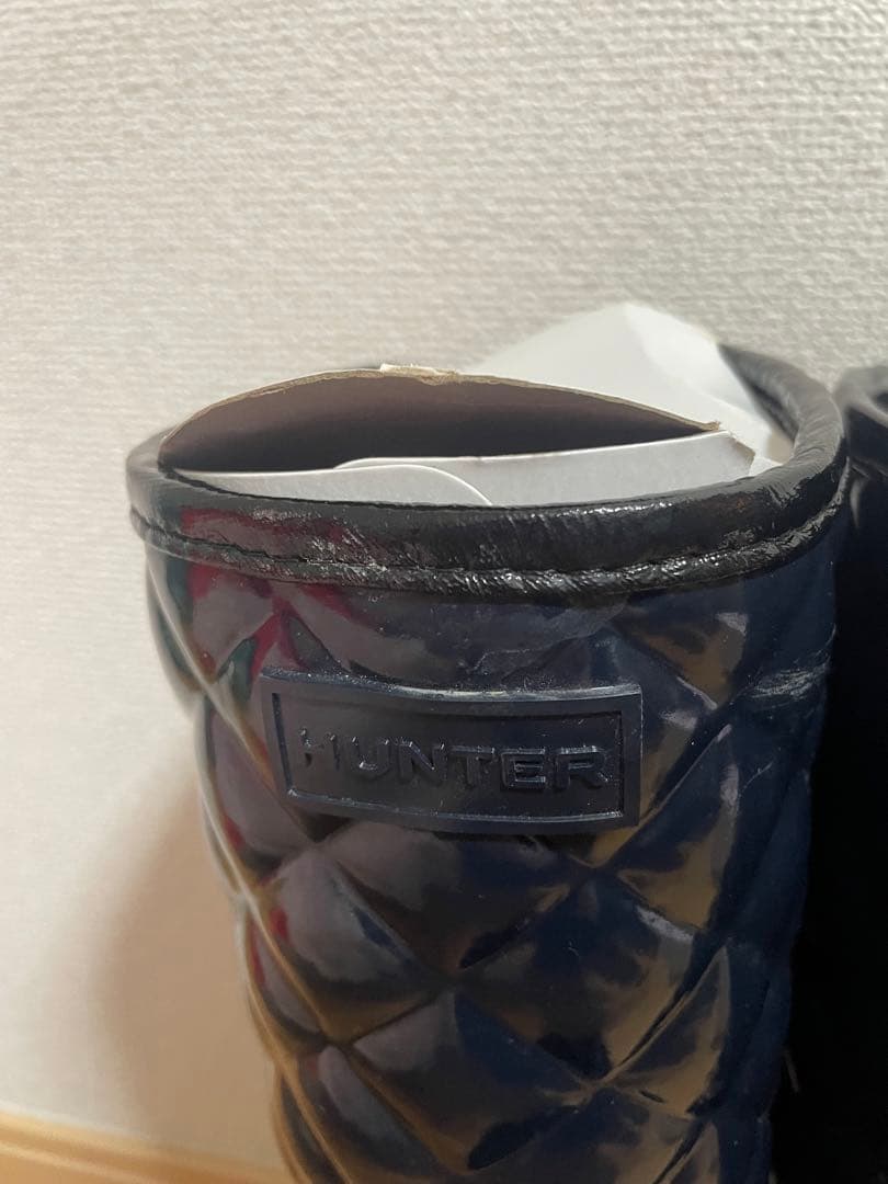 HUNTER ネイビー キルティング長靴