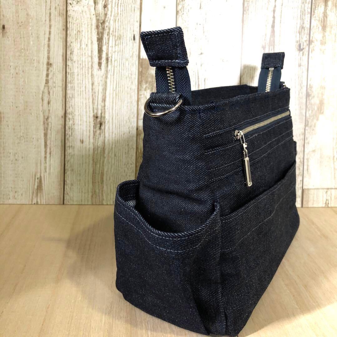 たけ柴犬犬　ショルダーバッグ　ネイビー　両開きファスナー