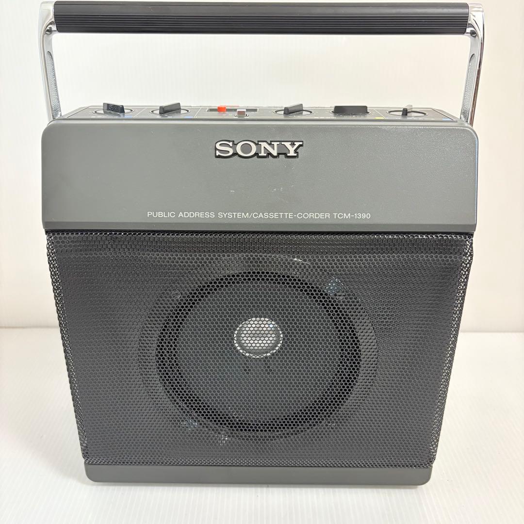 【マイク付属】ソニー カセットレコーダ TCM-1390 録音 再生機 拡声機能