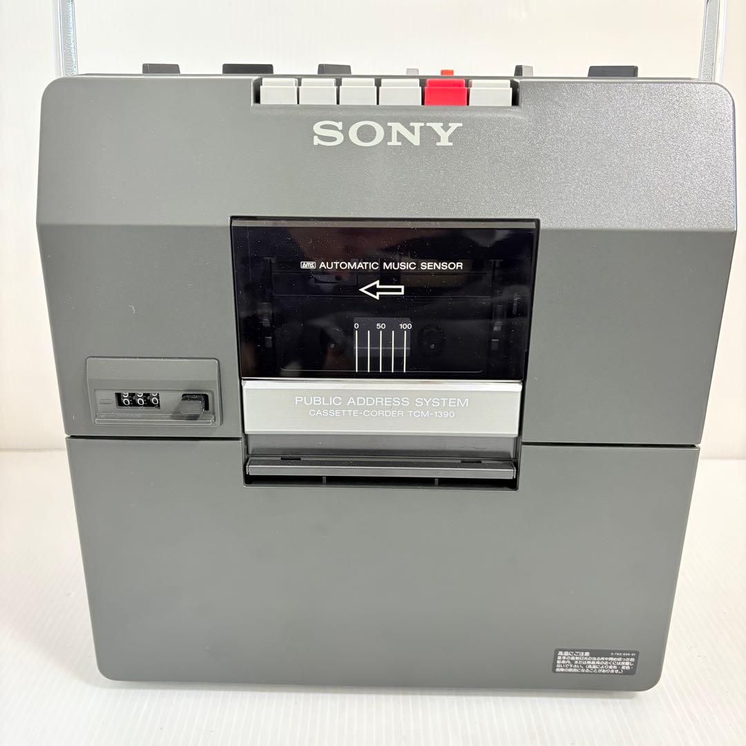 【マイク付属】ソニー カセットレコーダ TCM-1390 録音 再生機 拡声機能