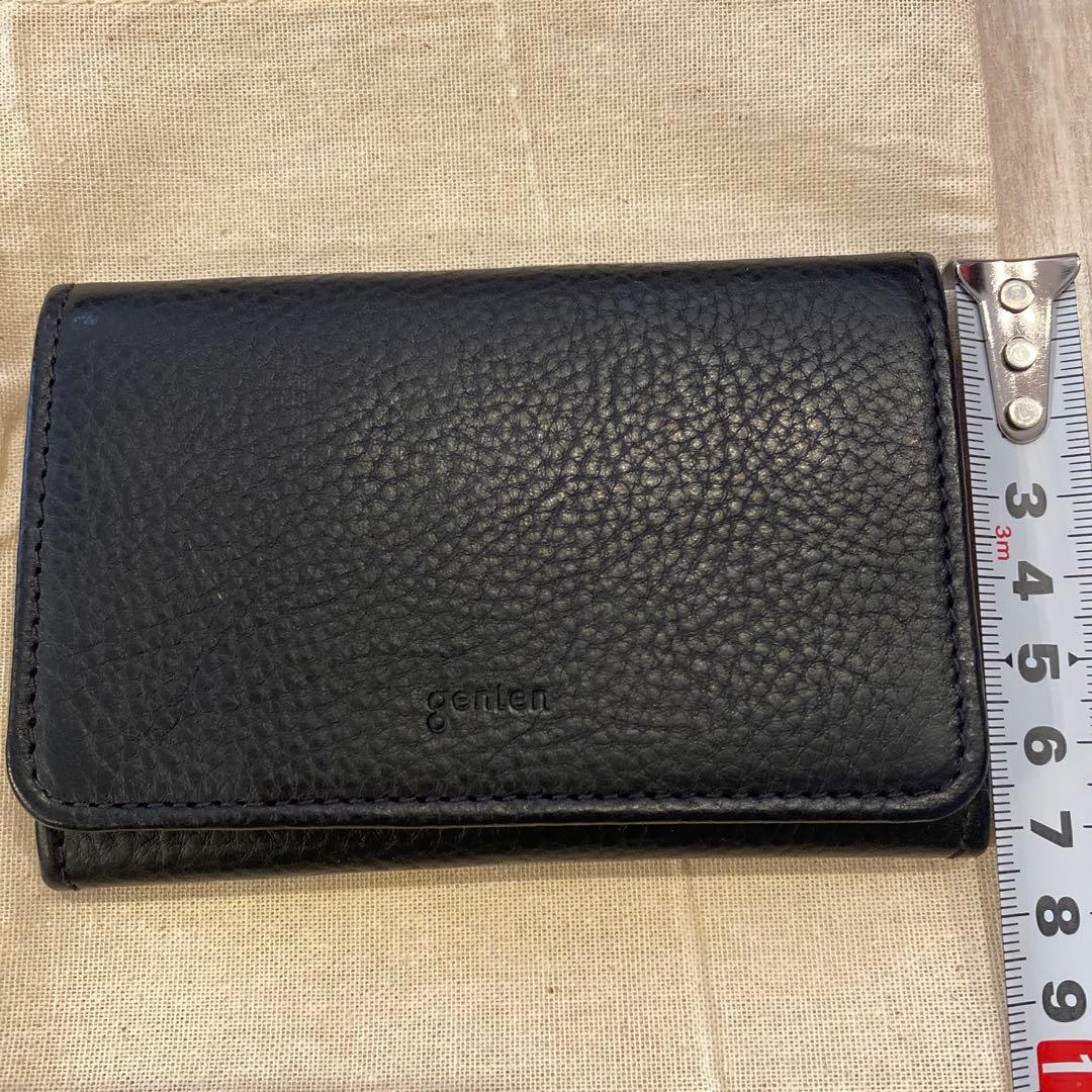 【新品・未使用品】genten 名刺ケース　カードケース　牛皮　ネイビー