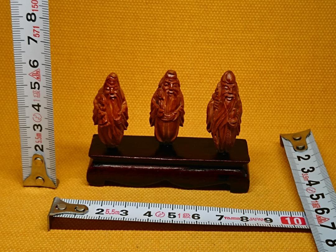 仏教美術　七福神　福禄寿　木彫　置物　インテリア　工芸品　美術品　A3351