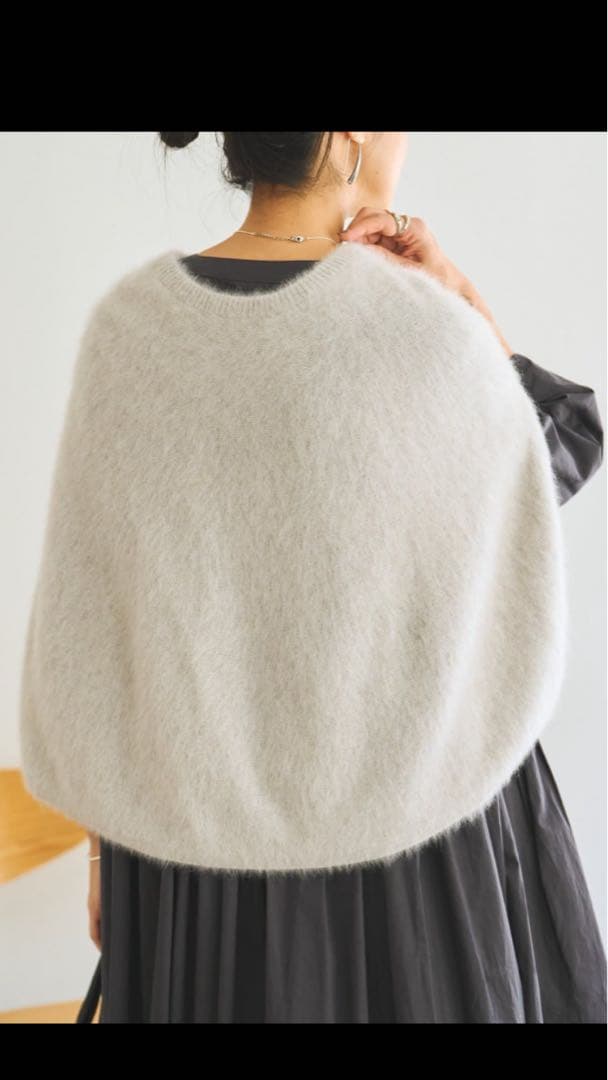 BEARDSLEY ピアズリー ニット ポンチョ セーター グレー 未使用