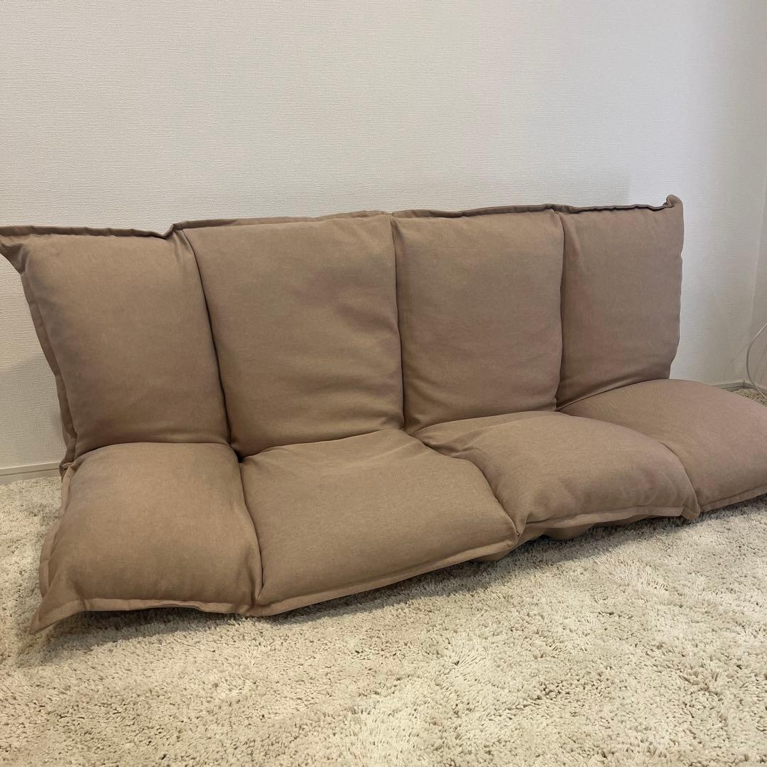 ロウヤ　ベージュ クッションソファ 2人掛け