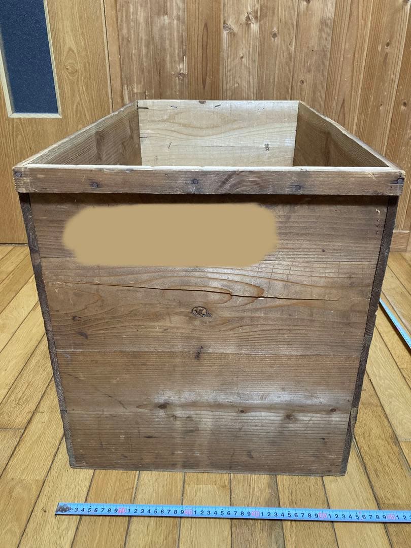 年代物　木製(大型)長方形ボックス　無垢板　丈夫　強い