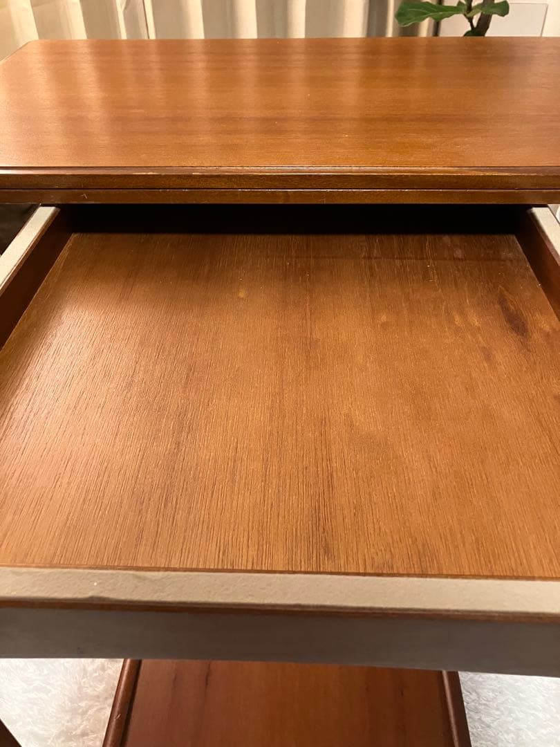 チーク　サイドテーブル　キャスター付き　ゲームボード　エクステンションテーブル