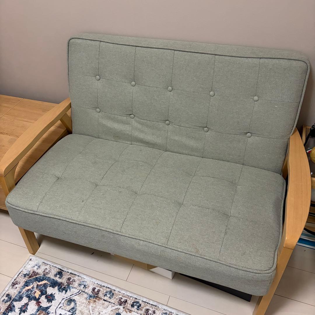 ライトグレー 2人掛けソファ