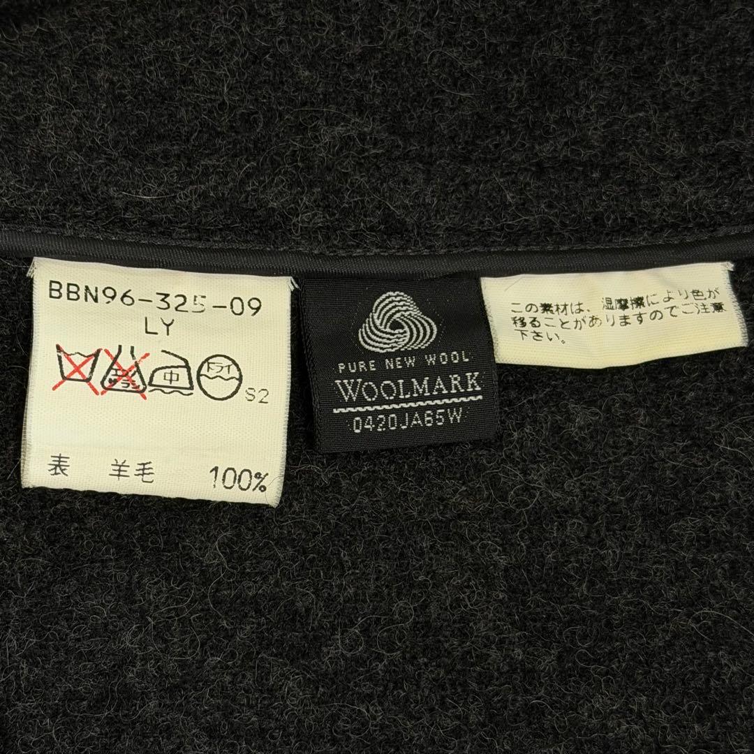 バーバリーズ　ダッフルコート　ロング丈　ノバチェック　ダークグレー　日本製　L