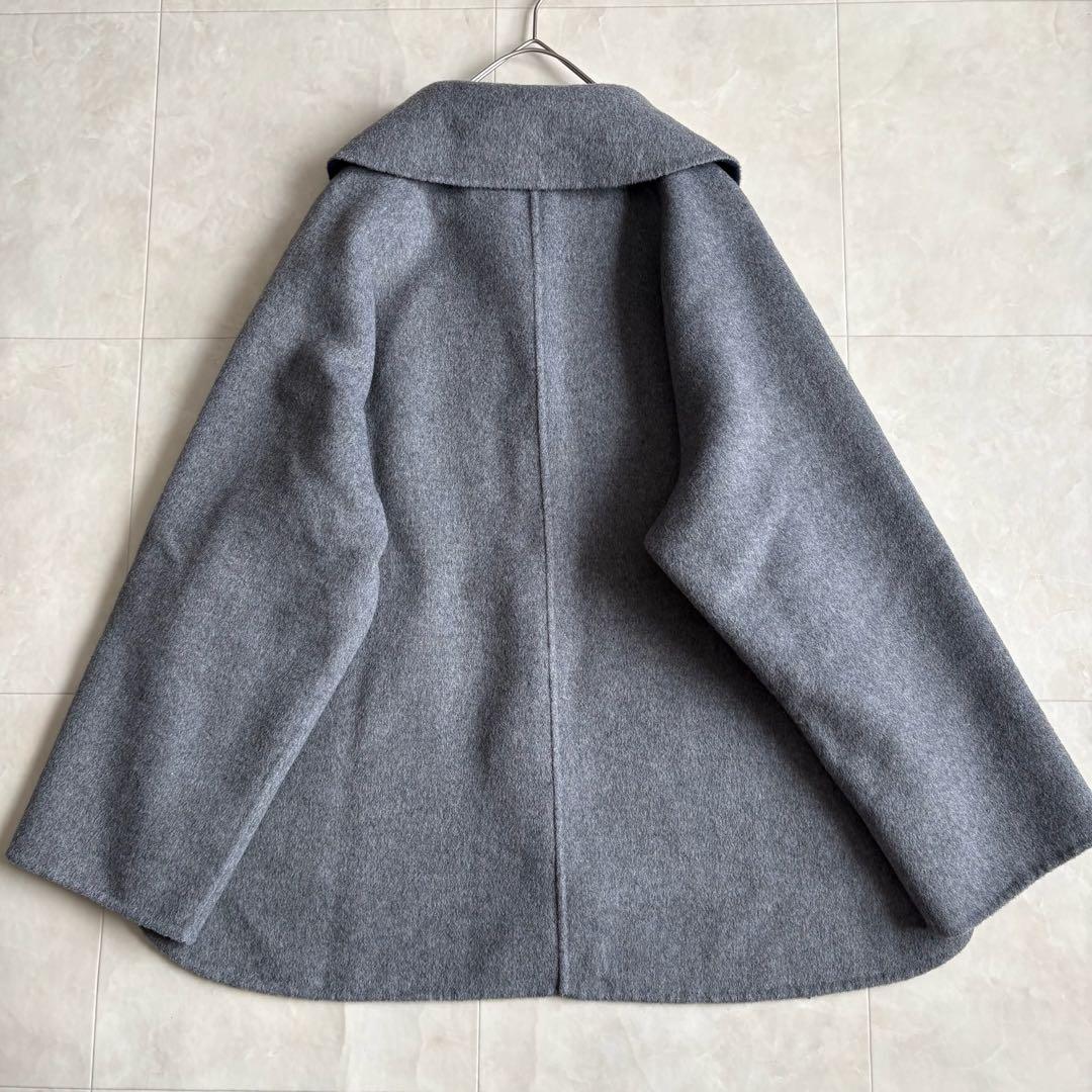 美品✨ nop de nod リバーシブルウールショートコート 紺×グレー M