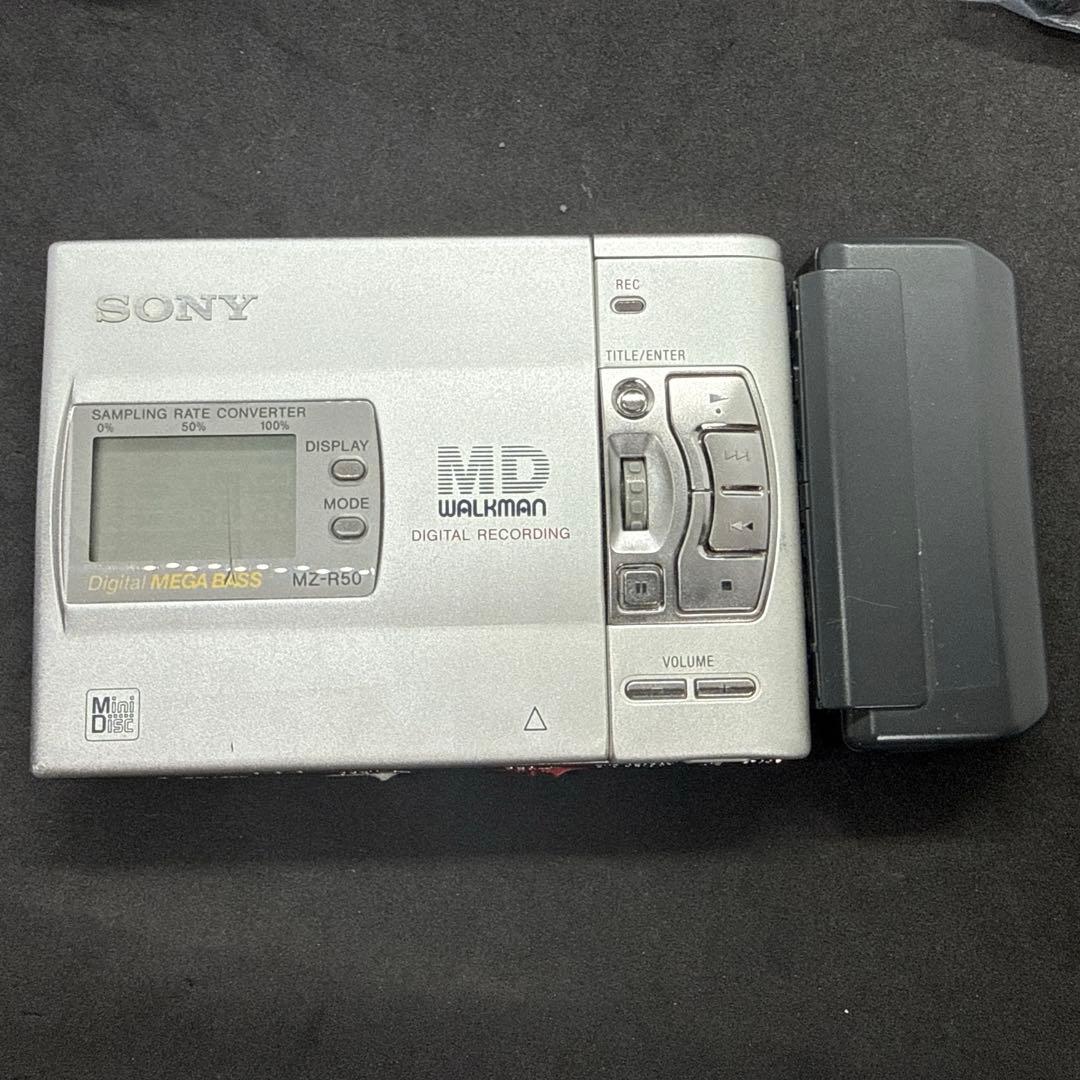 動作品】SONY ポータブルMDプレーヤー MZ-R50 AVケーブル　イヤホン