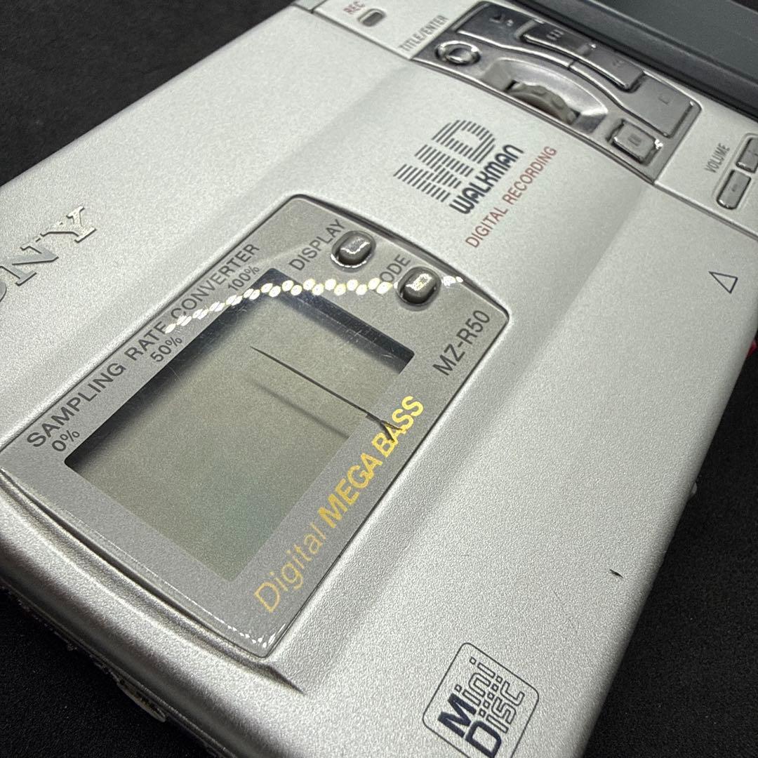 動作品】SONY ポータブルMDプレーヤー MZ-R50 AVケーブル　イヤホン