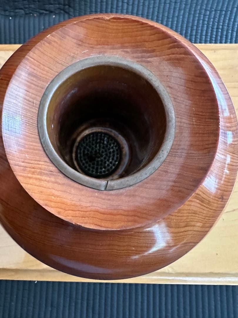 日本製　トレロ花器　壺　飾り台付き　天然木製　華道　茶道具