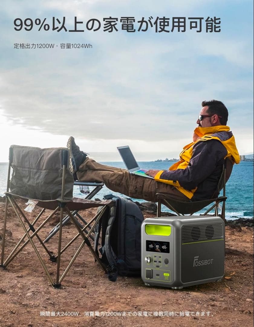 FOSSIBOT ポータブル電源 ソーラーパネルセット