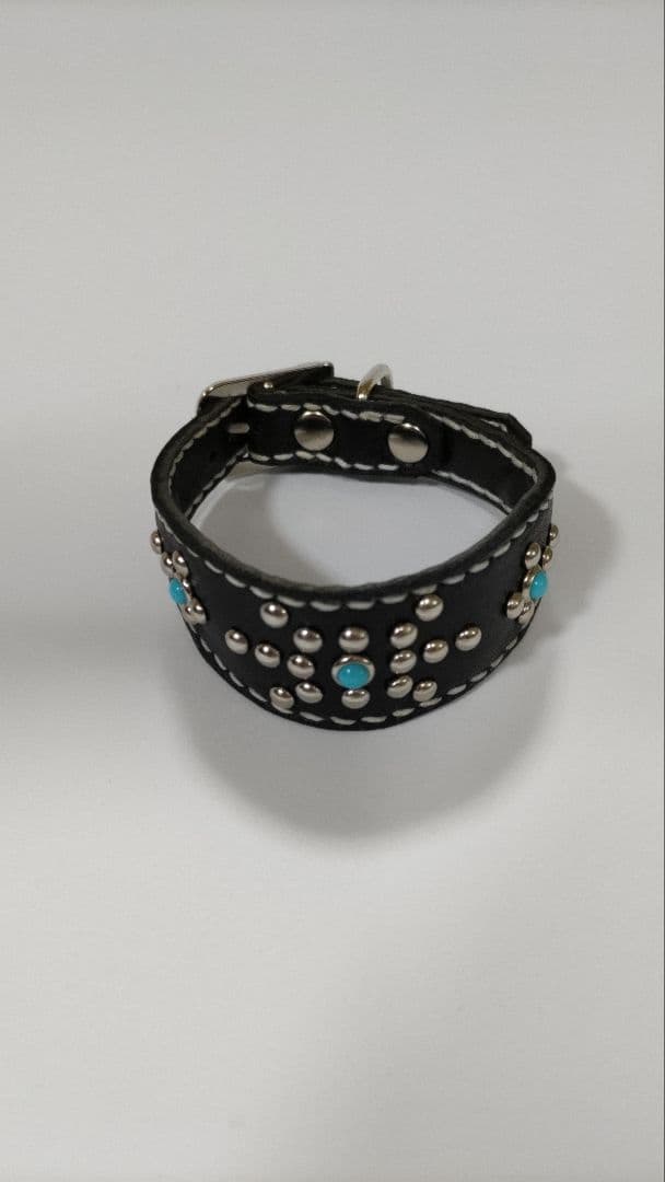 レザー首輪　革　革首輪　ハンドメイド　イタリアングレーハウンド　レザー