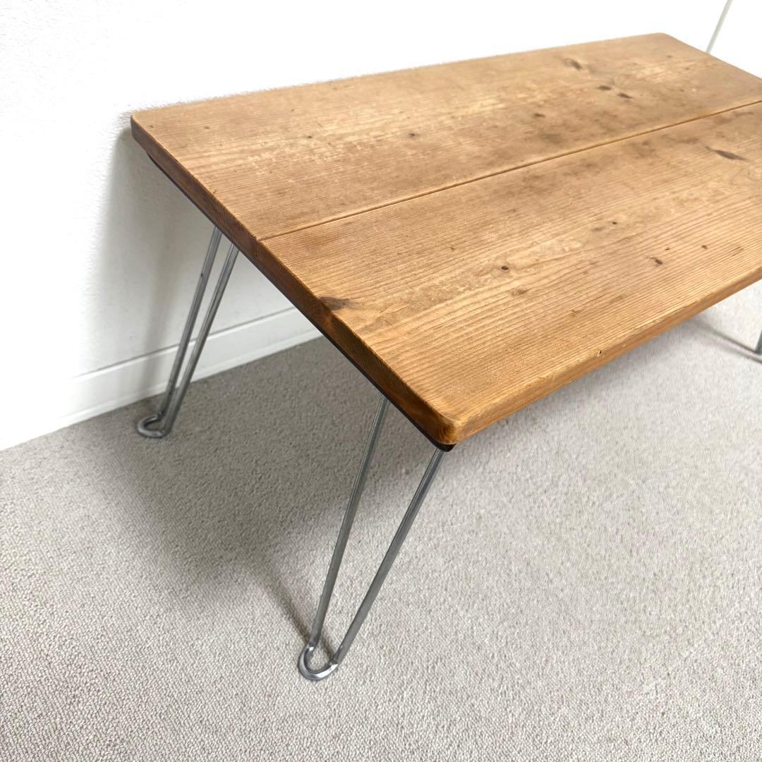 無垢材　折りたたみローテーブル