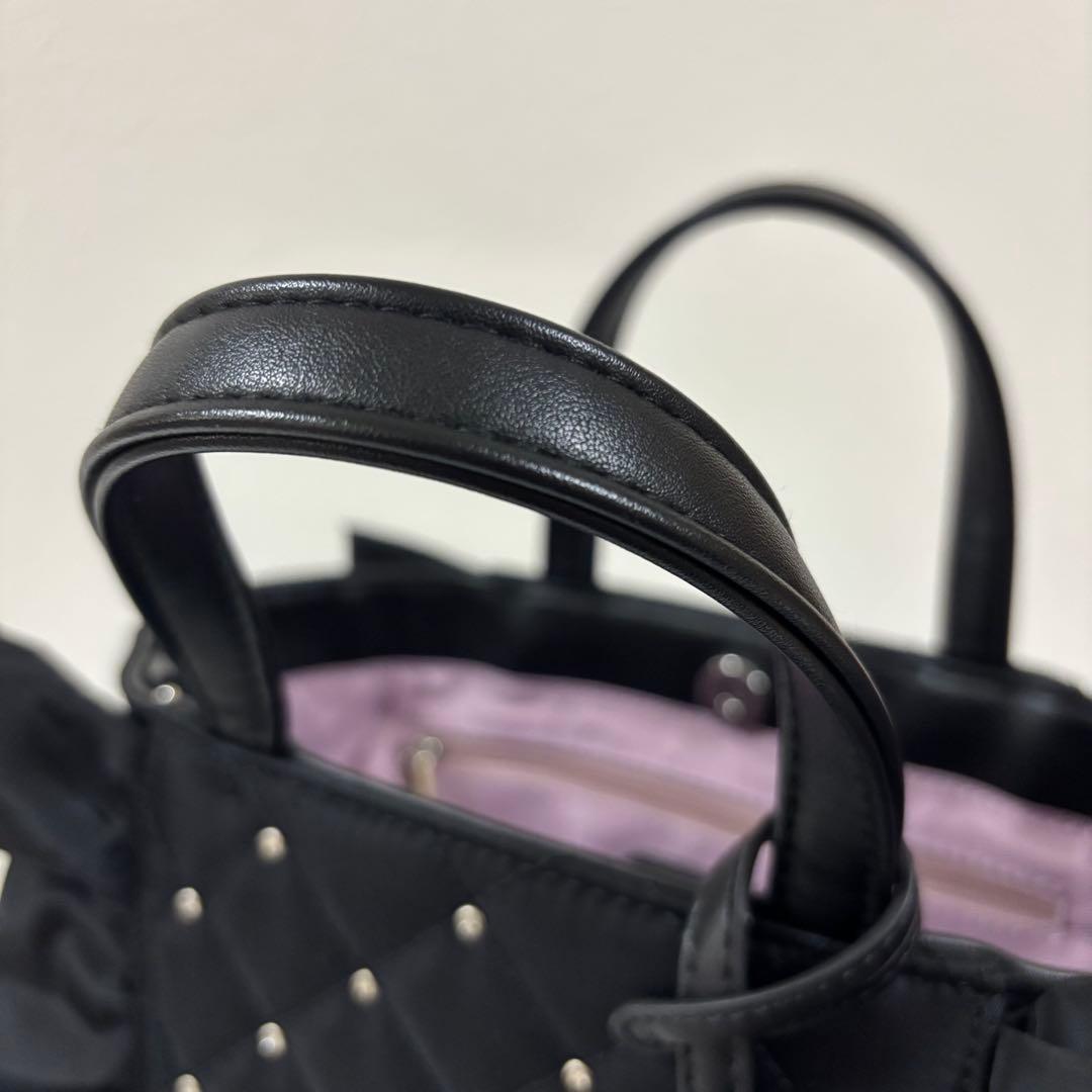 DIANA ダイアナ フリル付き キルティングバッグ ブラック