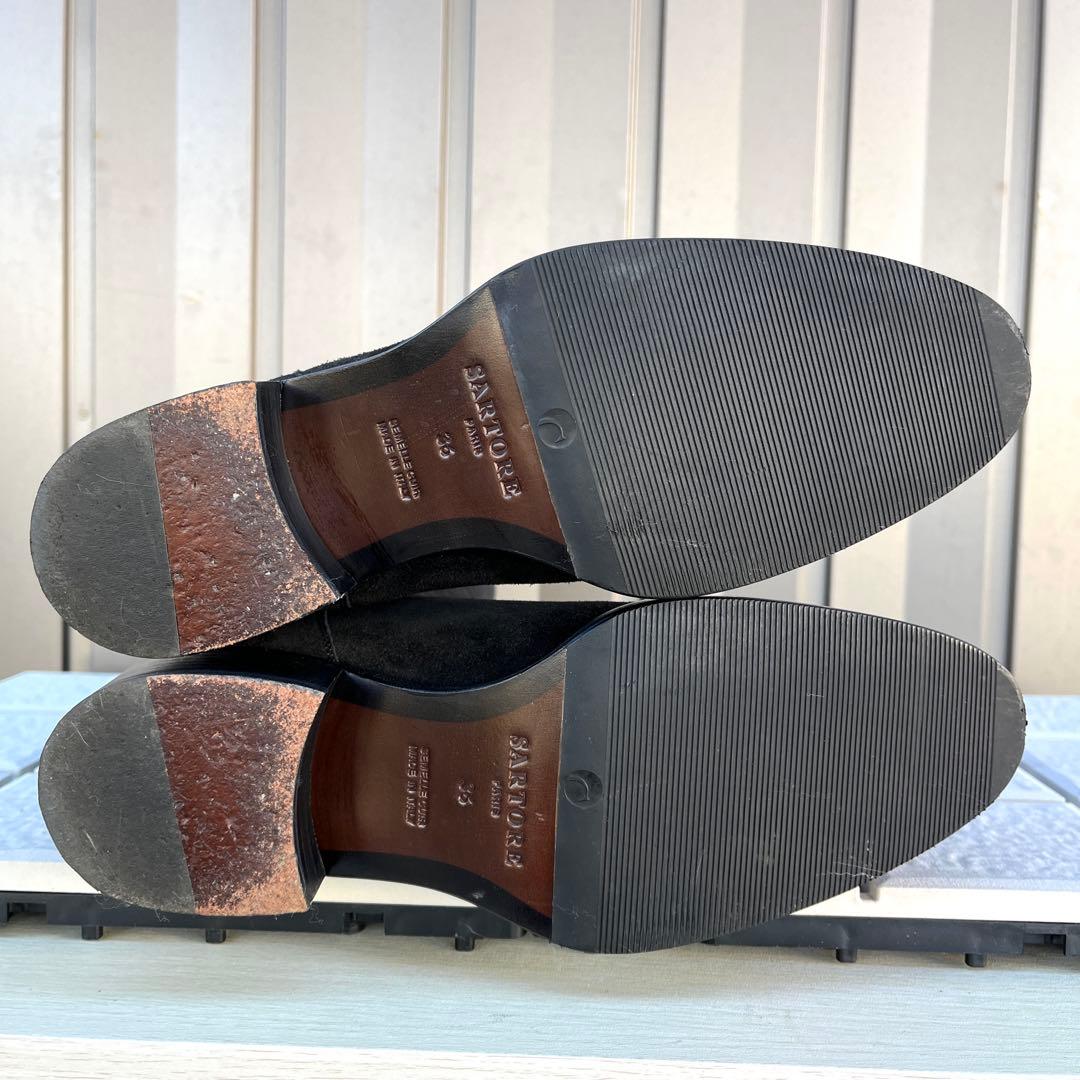 み*ょ様 36 SARTORE シングルベルト　ロングブーツ　黒　スエード　23