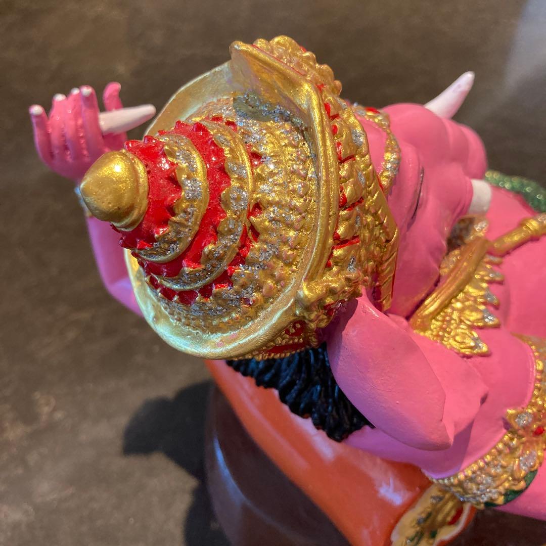 【新品未使用】ピンクのガネーシャ　タイ　置物　＆スティッカー！