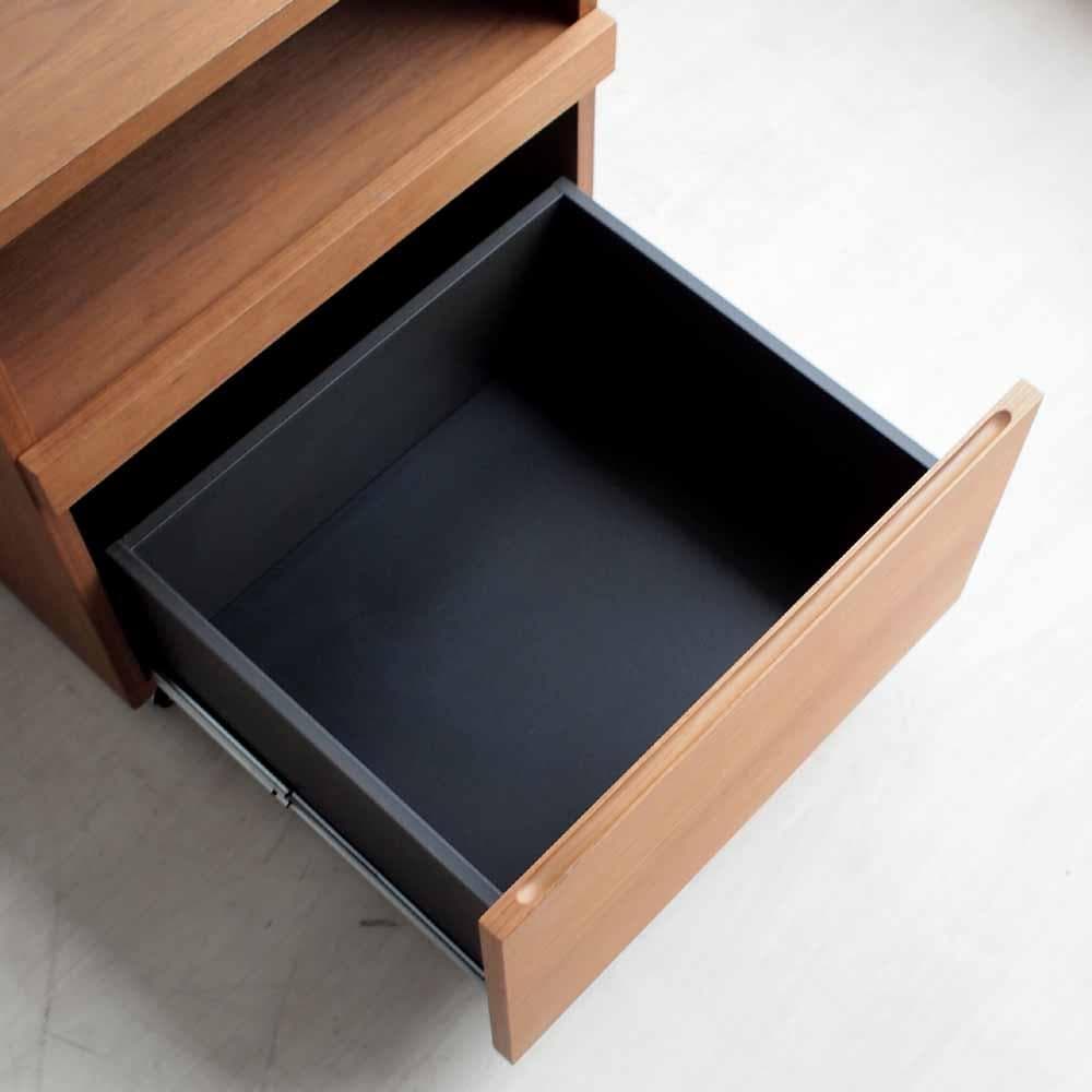 ウォールナット材 デスクワゴン 引出し キャビネット キャスター ZR24203