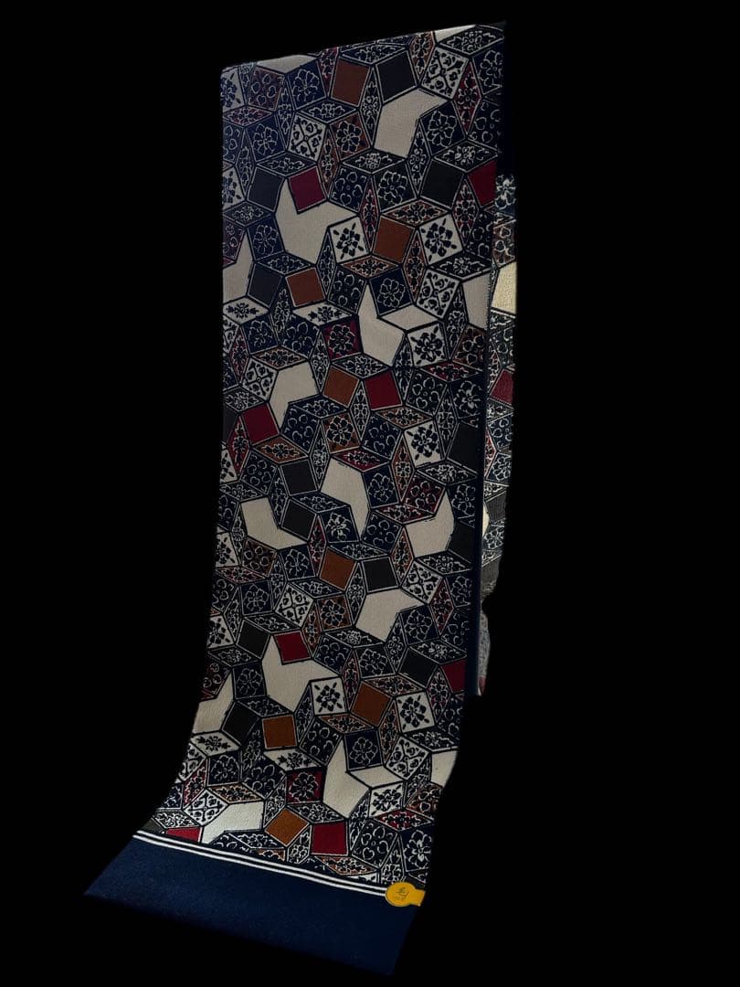 目玉 逸品 ウール100％　型染め名古屋帯