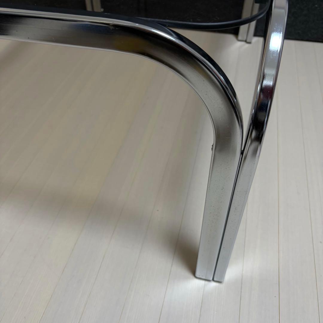 スモーク　ミッドセンチュリー ガラステーブル　センターテーブル　アイアンフレーム