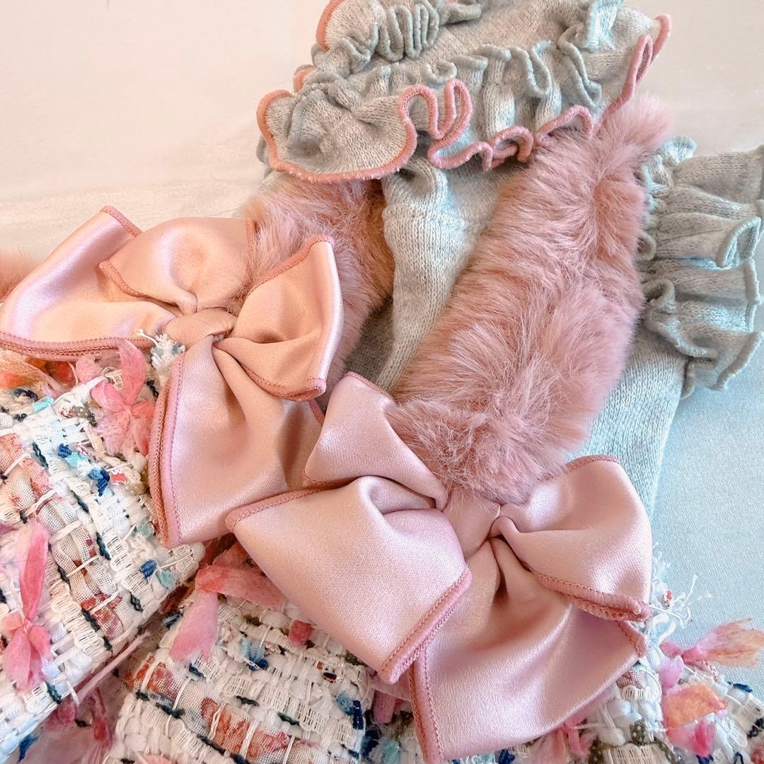 マルベル 犬服 FluffyTweedOnepiece ツイード ワンピ ファー