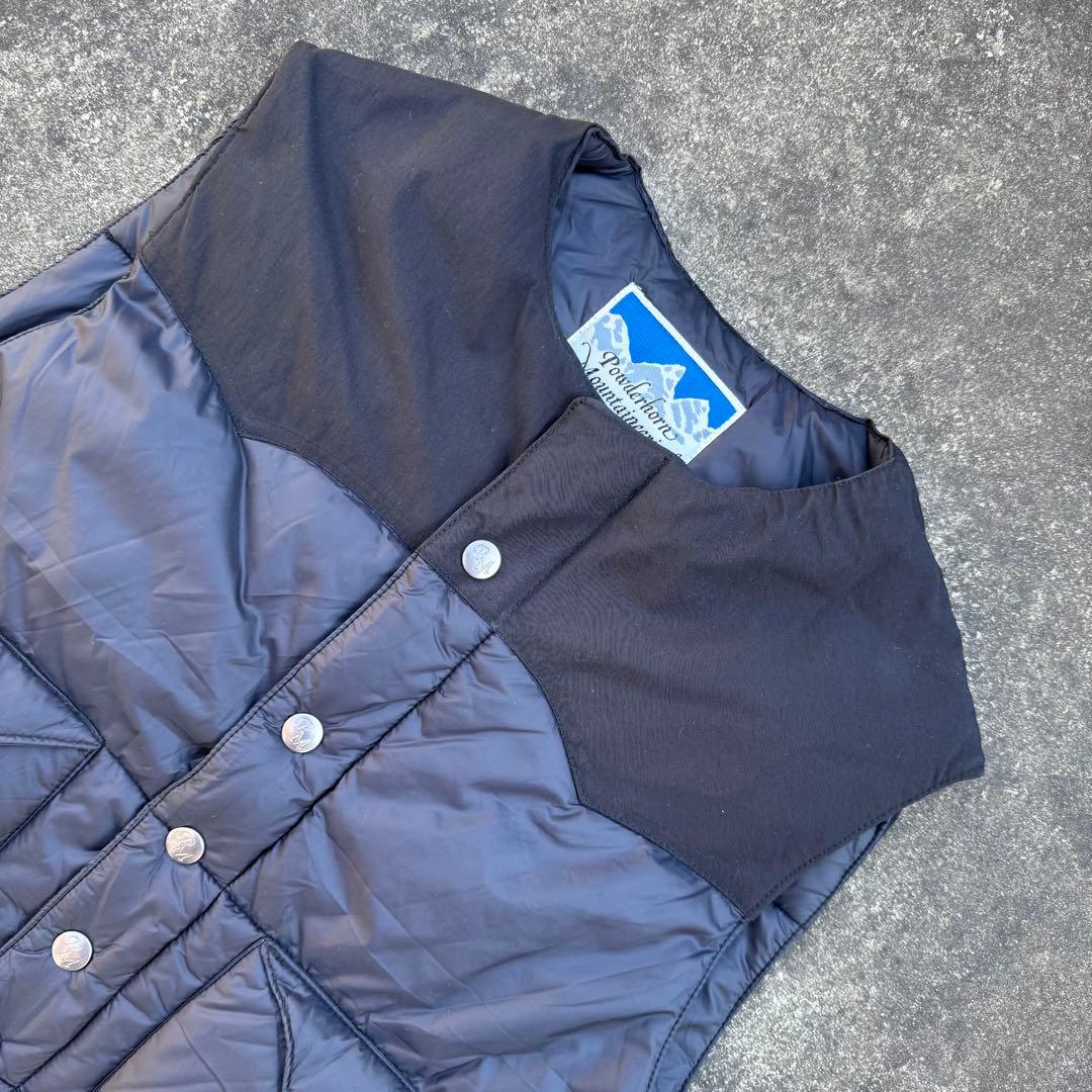 ytsu0424　80sパウダーホーンマウンテニアリングダウンベストクロM