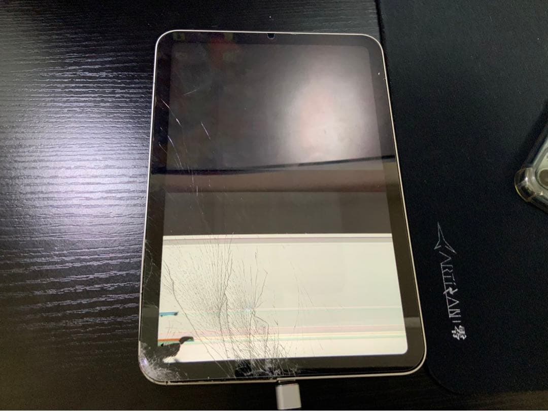 「おそらく基盤は生きている」iPad mini6本体　液晶割れあり