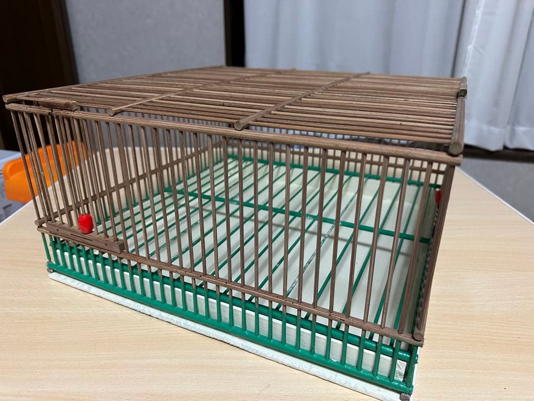 鳥籠　手作り　正方形　2面入口