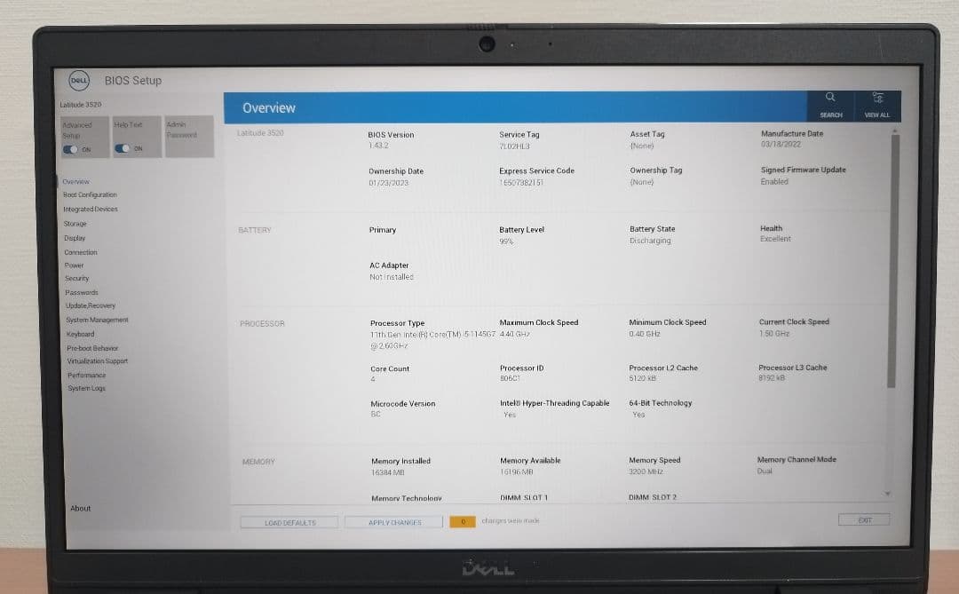 ★DELL 3520 win11/16GB/i5/256GB/office付き②