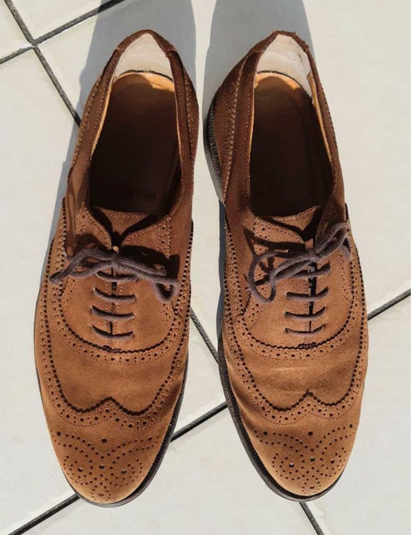 貴重★J's高級スエードゴルフシューズ(茶)、革底、26.0cm