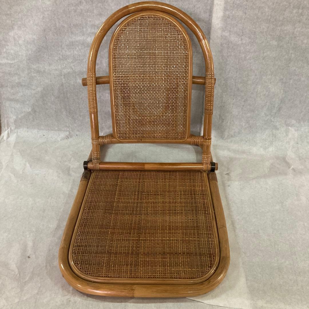 ラタン製 折りたたみ座椅子 ナチュラル2脚