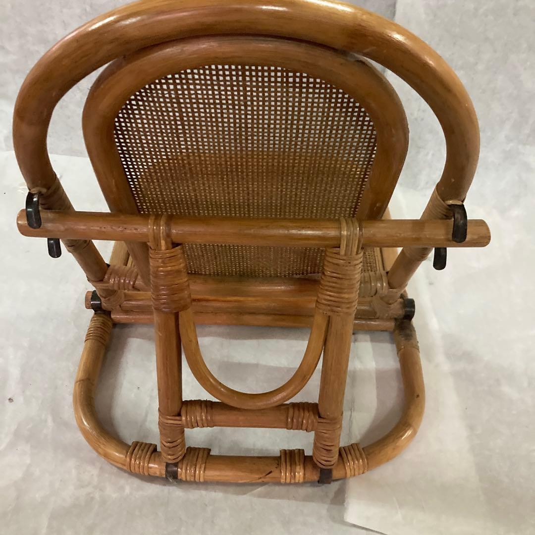 ラタン製 折りたたみ座椅子 ナチュラル2脚