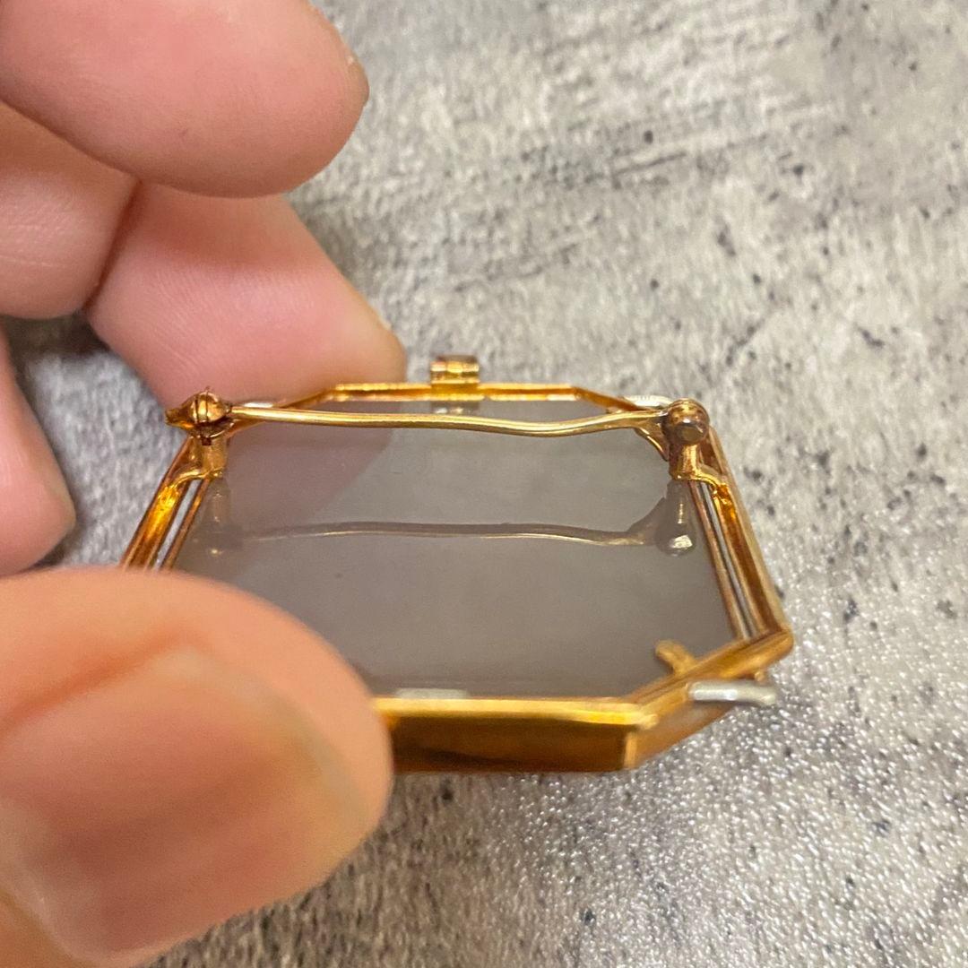 カメオペンダントトップブローチk18pt900メノウ兼用メノウシェル