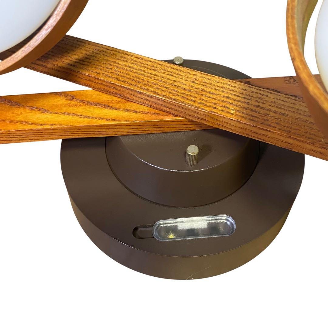 美品✨送料無料✨スワン　木製フレーム　4灯シーリングライト　おしゃれ