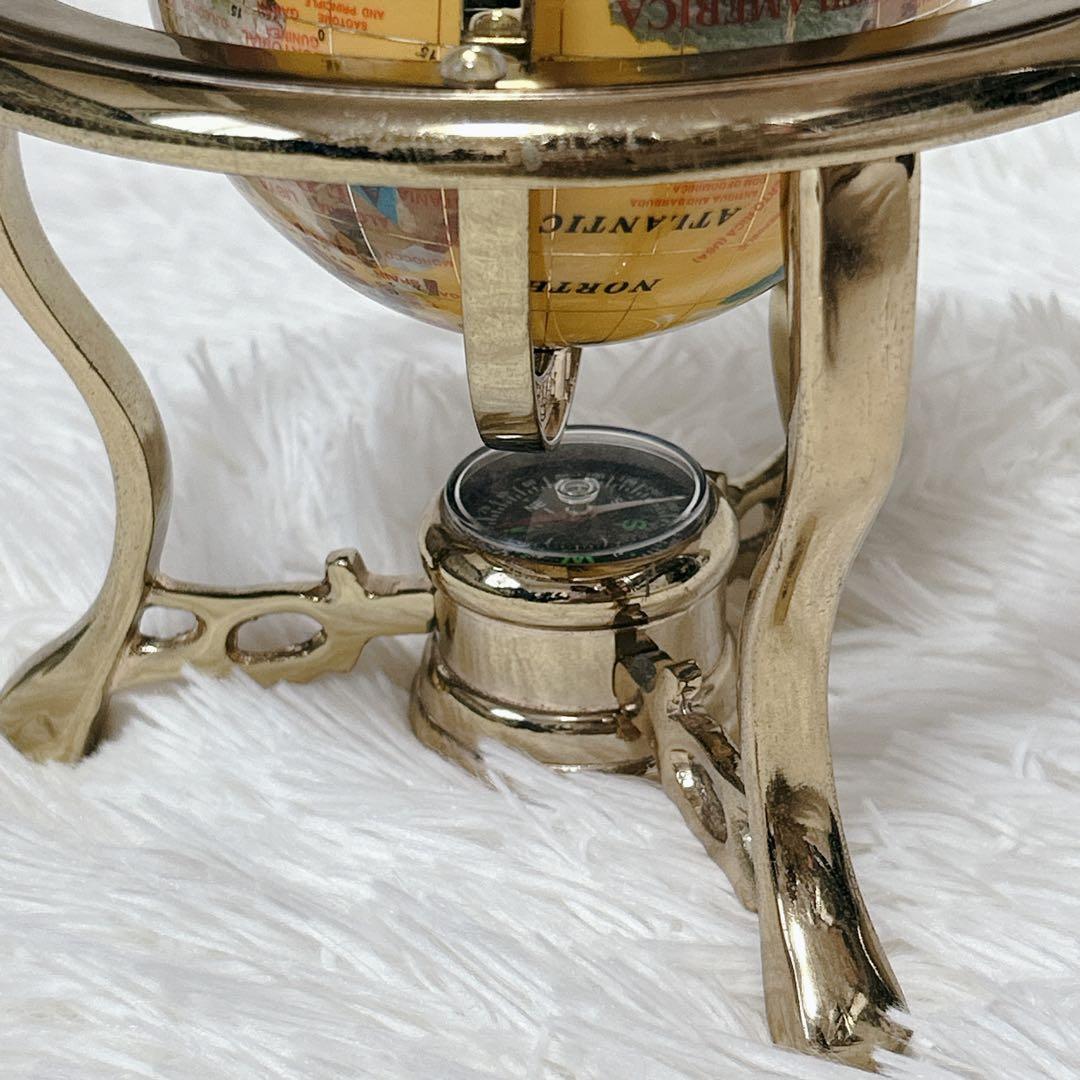 ✨希少✨ アンティーク地球儀 ゴールドスタンド 方位磁針付 猫脚 vendage